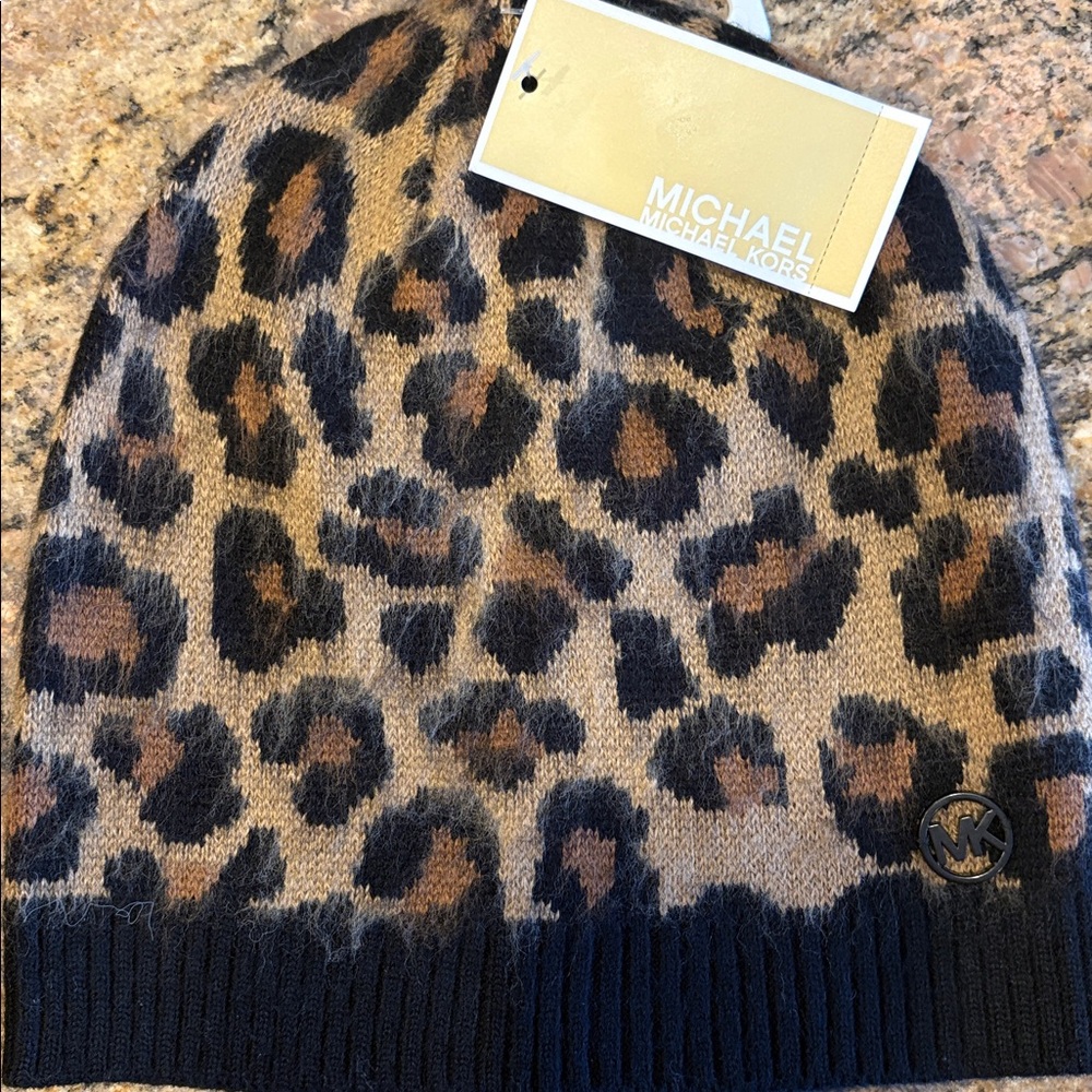 Michael Kors Leopard Skull Hat/NWT